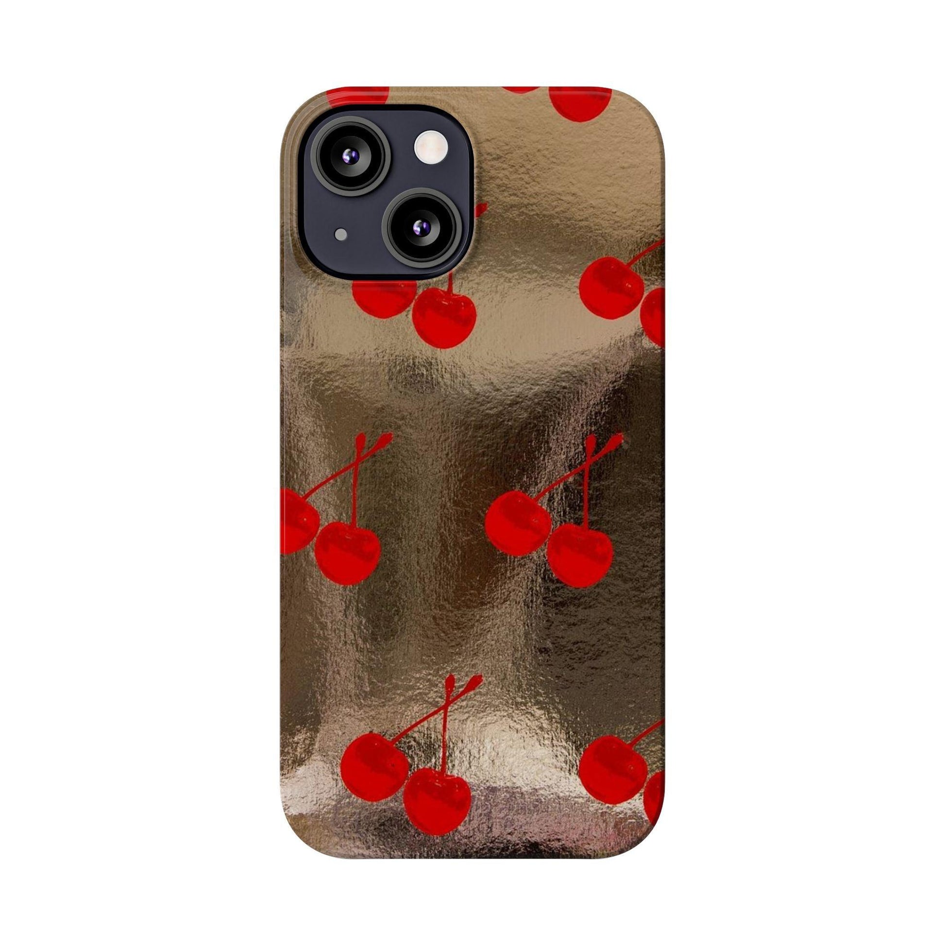 Golden Cherry Bliss Slim iPhone Cases - SmartHomeGoodies
