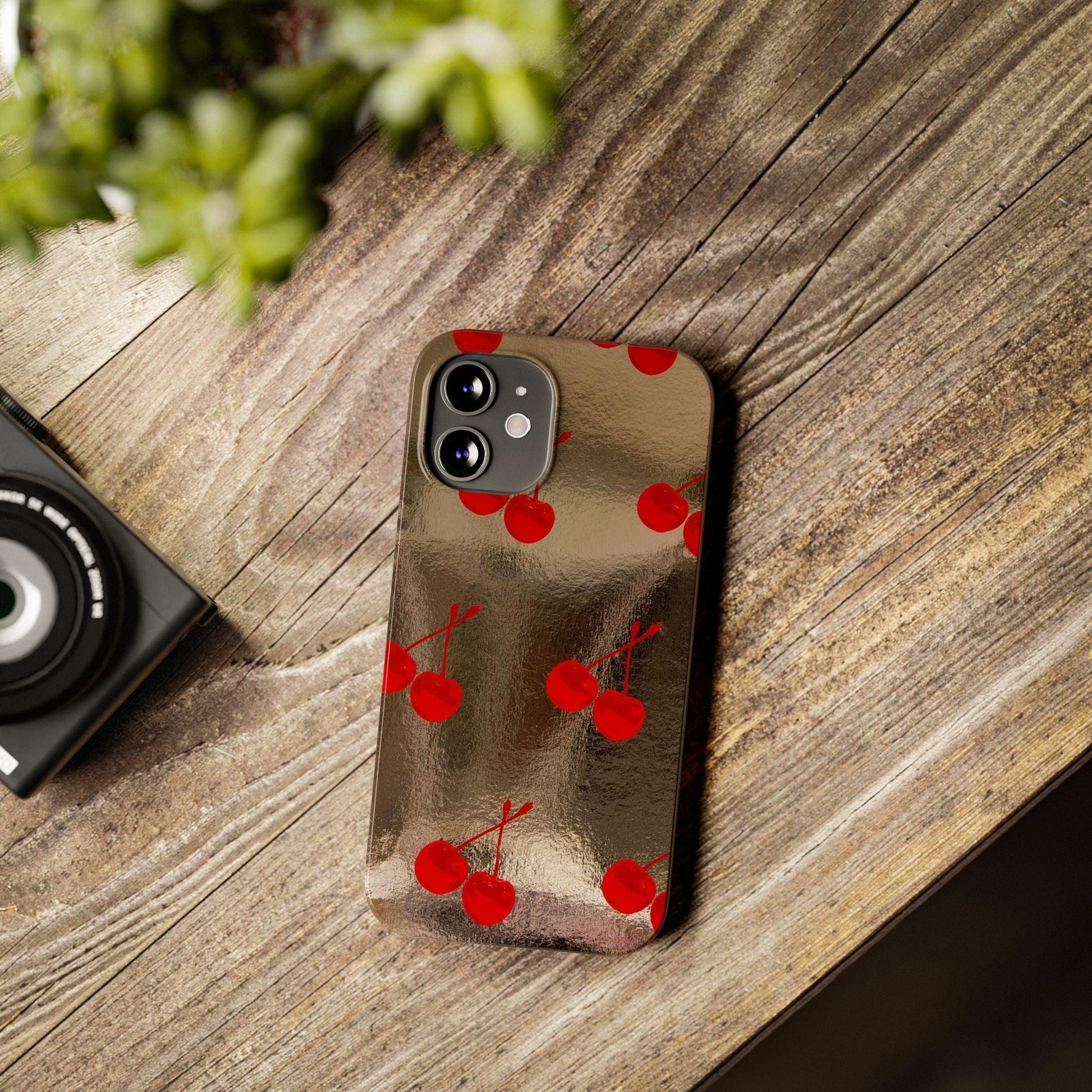 Golden Cherry Bliss Slim iPhone Cases - SmartHomeGoodies