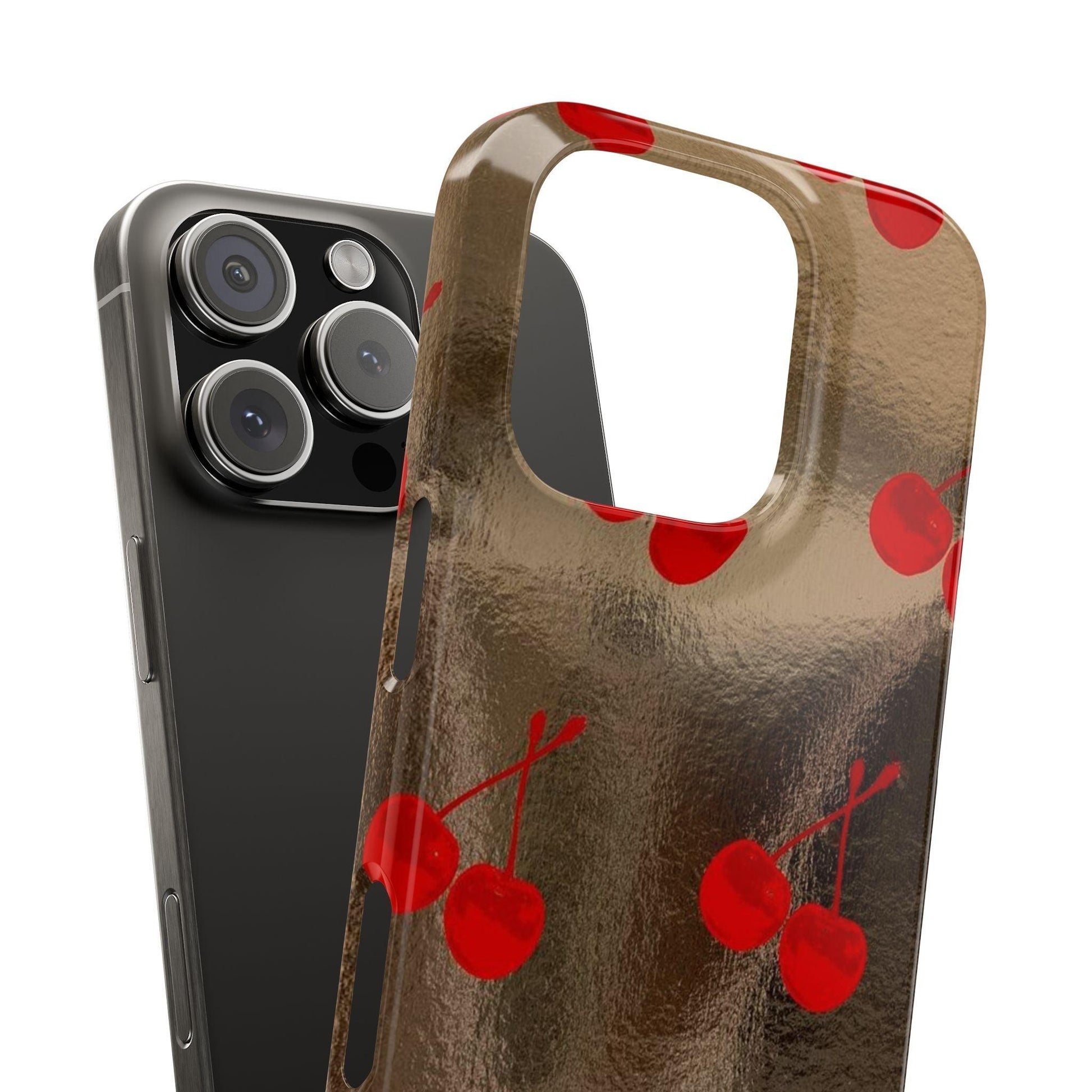 Golden Cherry Bliss Slim iPhone Cases - SmartHomeGoodies