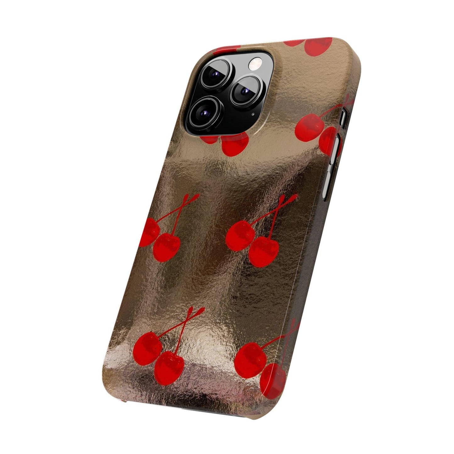 Golden Cherry Bliss Slim iPhone Cases - SmartHomeGoodies
