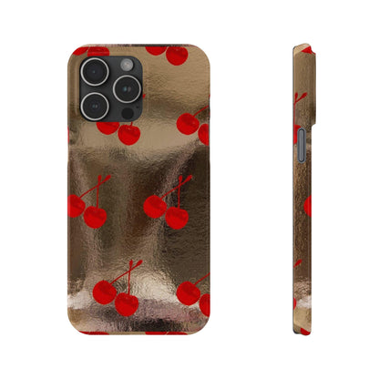 Golden Cherry Bliss Slim iPhone Cases - SmartHomeGoodies