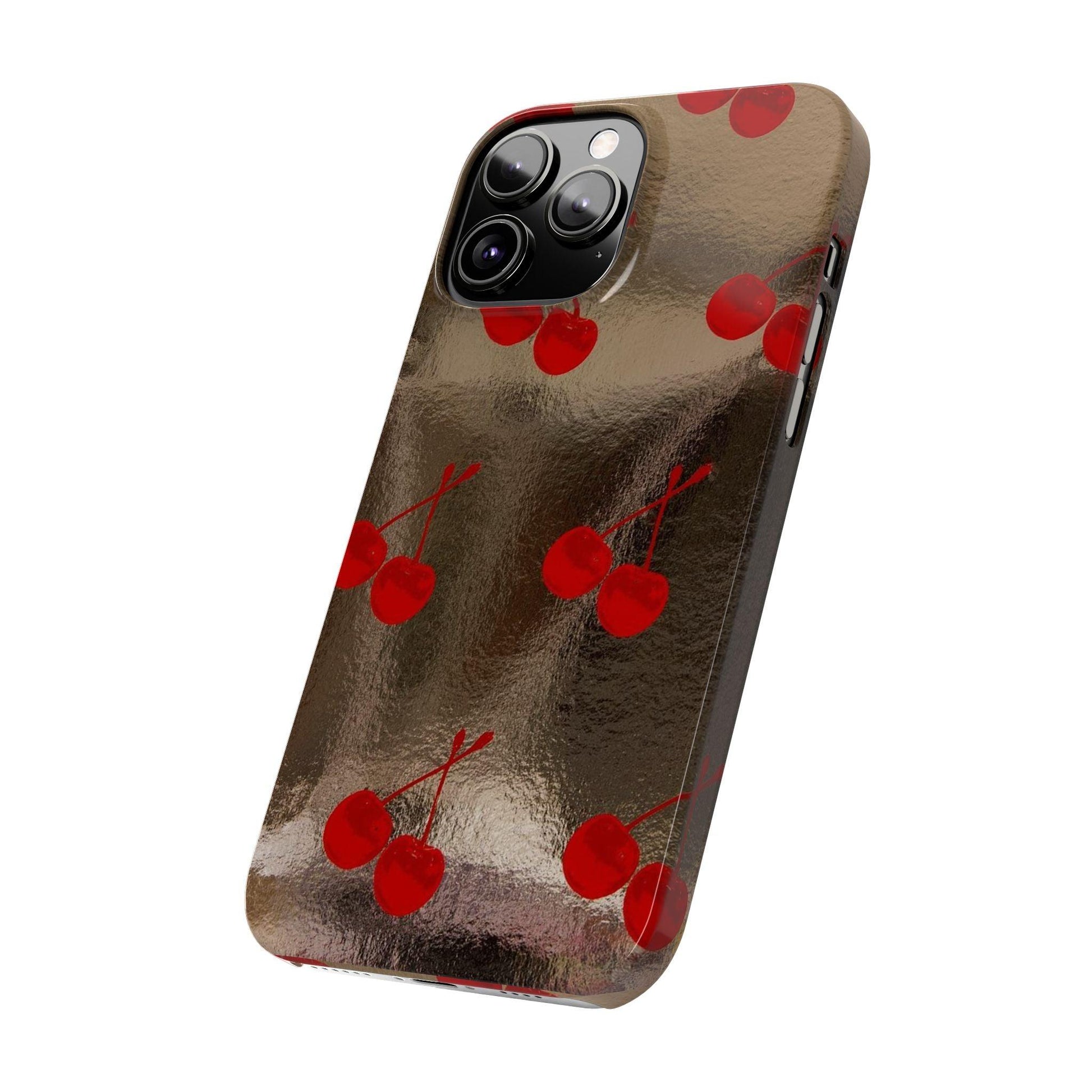 Golden Cherry Bliss Slim iPhone Cases - SmartHomeGoodies