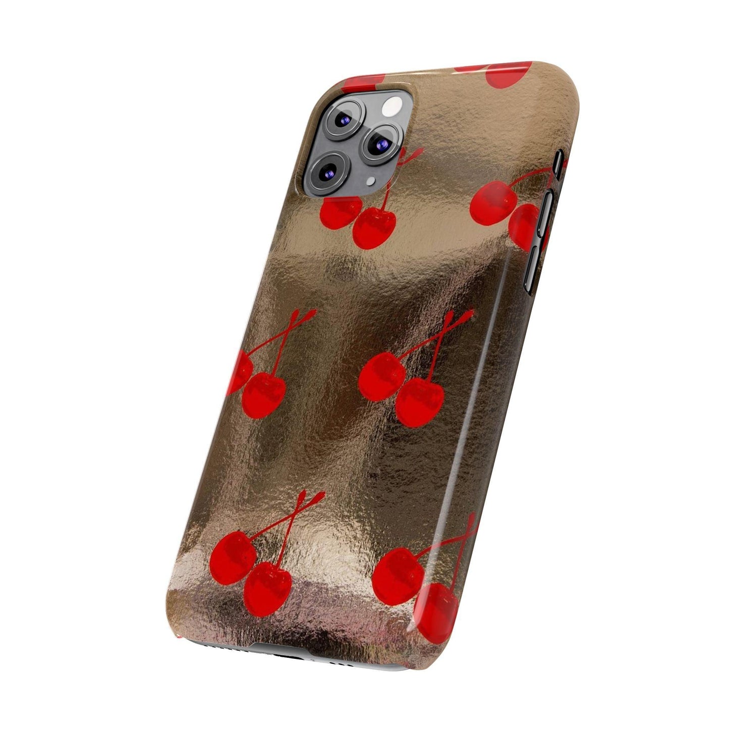 Golden Cherry Bliss Slim iPhone Cases - SmartHomeGoodies