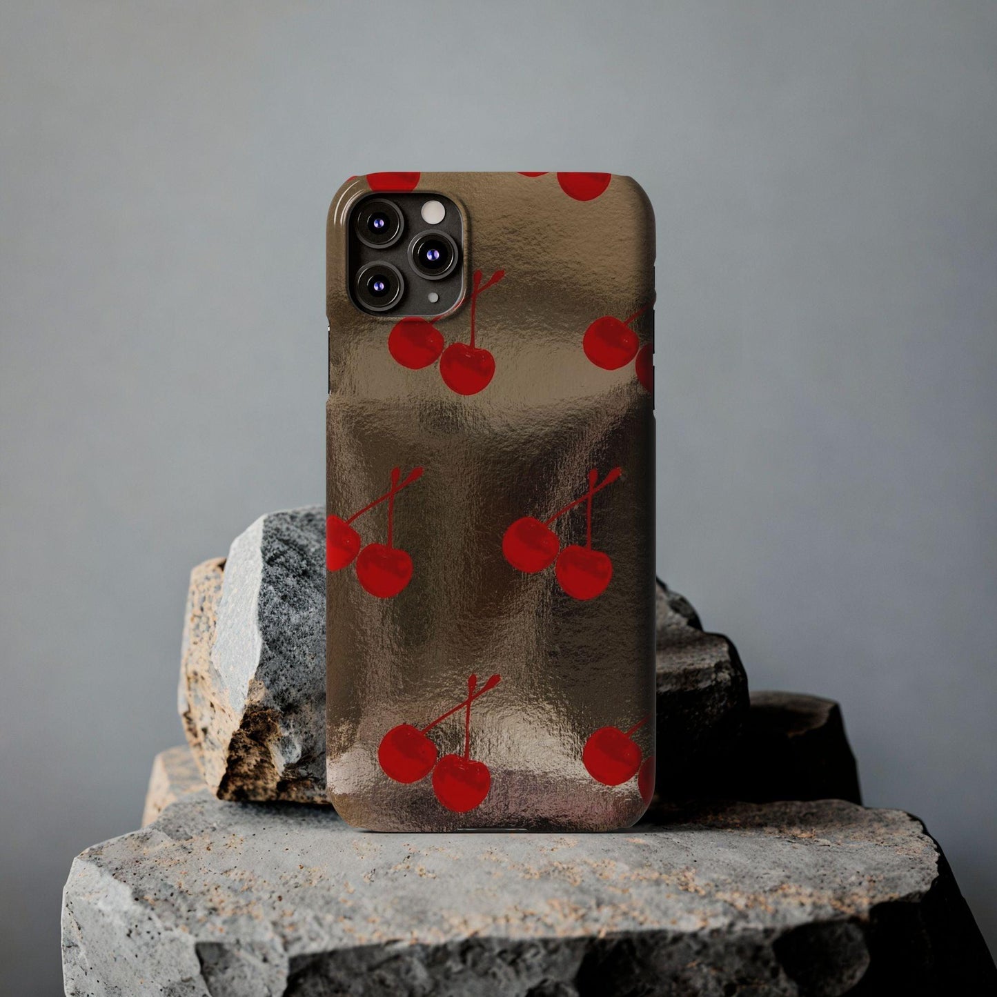 Golden Cherry Bliss Slim iPhone Cases - SmartHomeGoodies