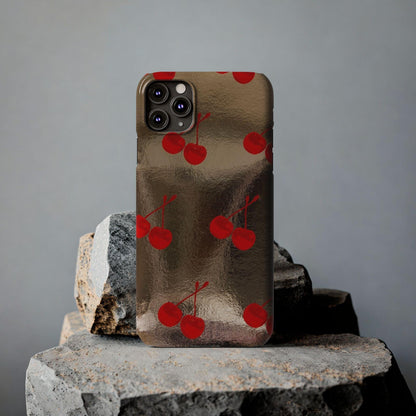 Golden Cherry Bliss Slim iPhone Cases - SmartHomeGoodies