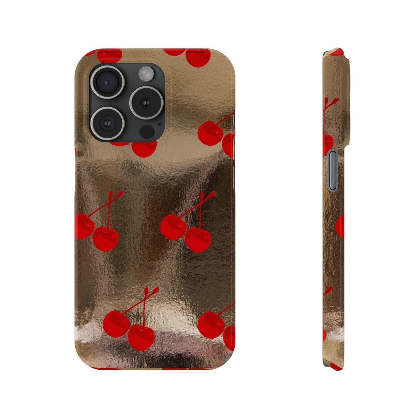 Golden Cherry Bliss Slim iPhone Cases - SmartHomeGoodies