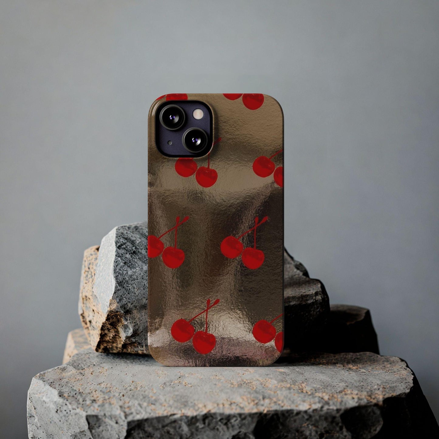 Golden Cherry Bliss Slim iPhone Cases - SmartHomeGoodies