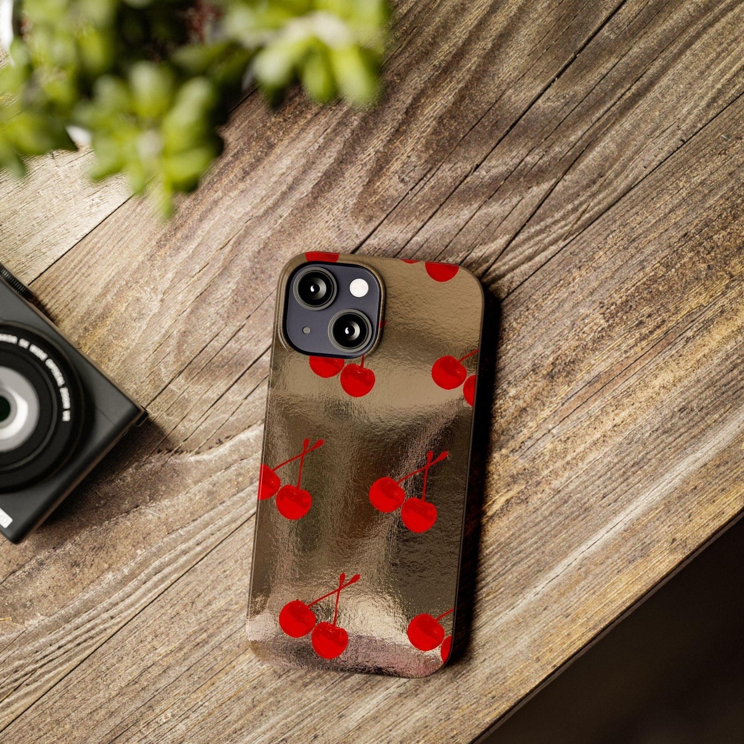 Golden Cherry Bliss Slim iPhone Cases - SmartHomeGoodies