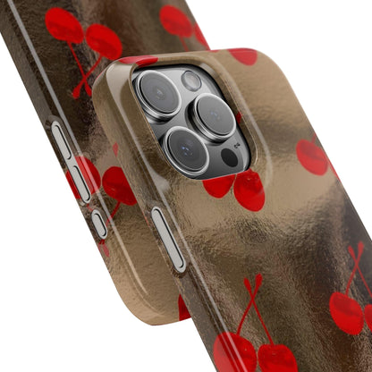 Golden Cherry Bliss Slim iPhone Cases - SmartHomeGoodies