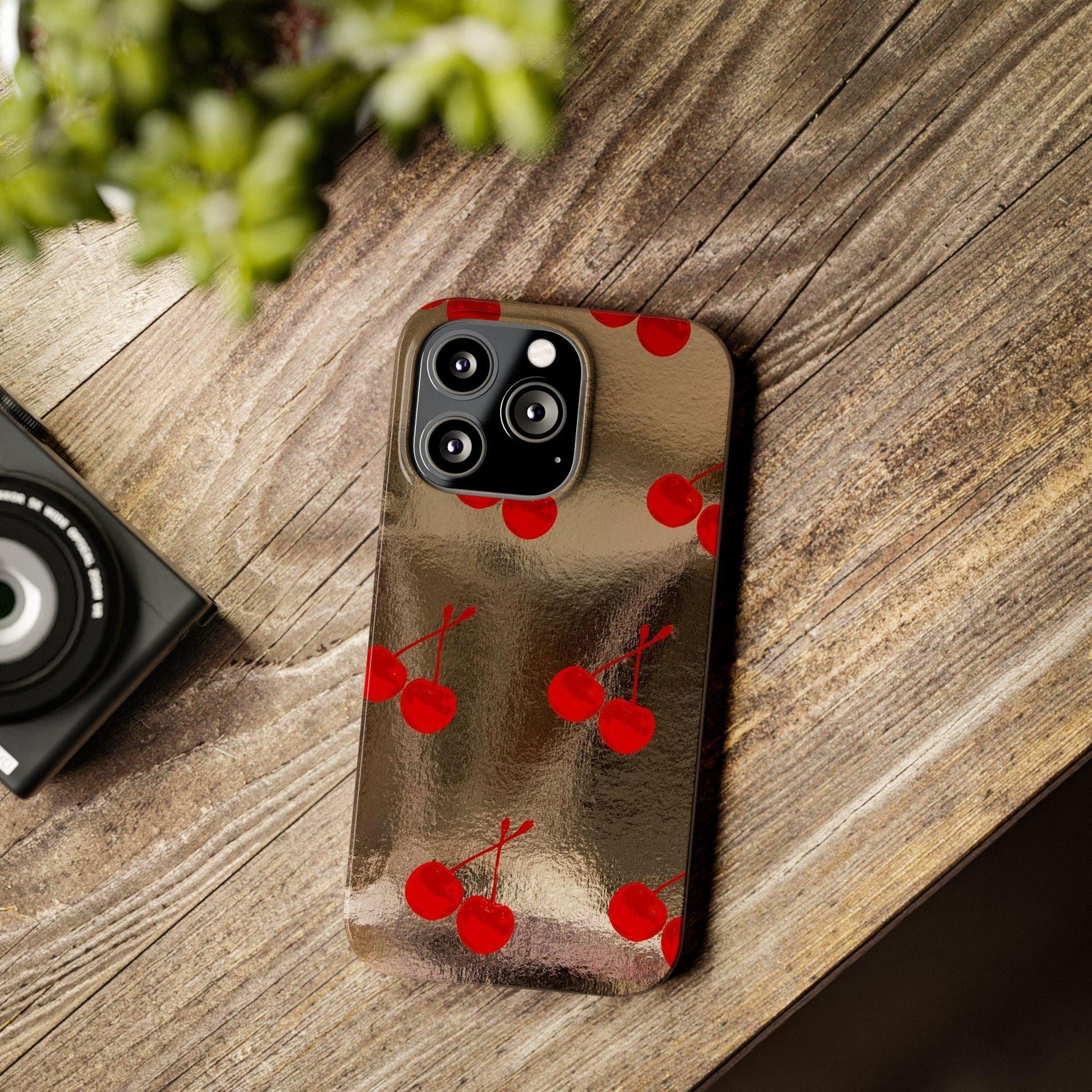 Golden Cherry Bliss Slim iPhone Cases - SmartHomeGoodies