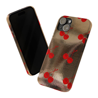 Golden Cherry Bliss Slim iPhone Cases - SmartHomeGoodies