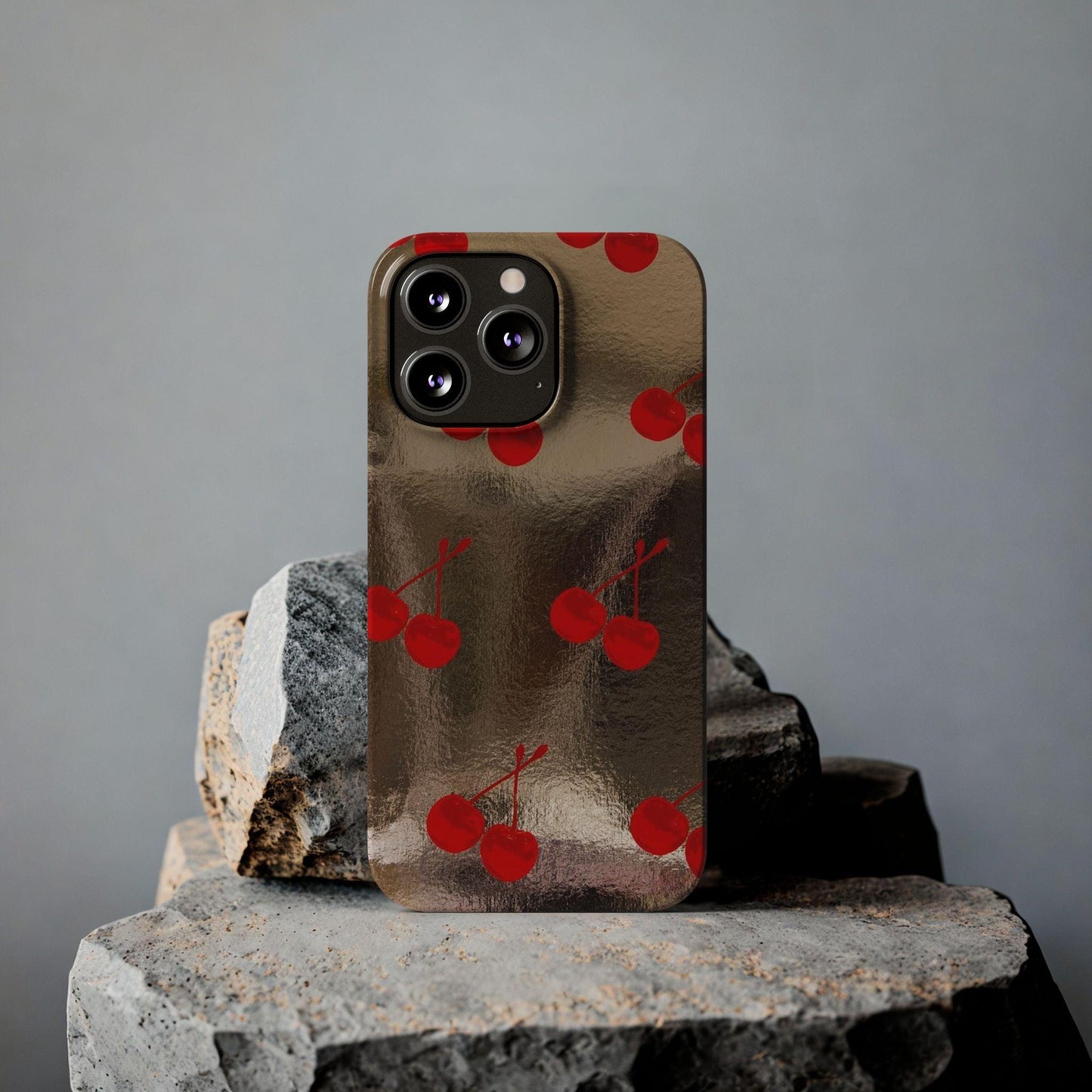 Golden Cherry Bliss Slim iPhone Cases - SmartHomeGoodies