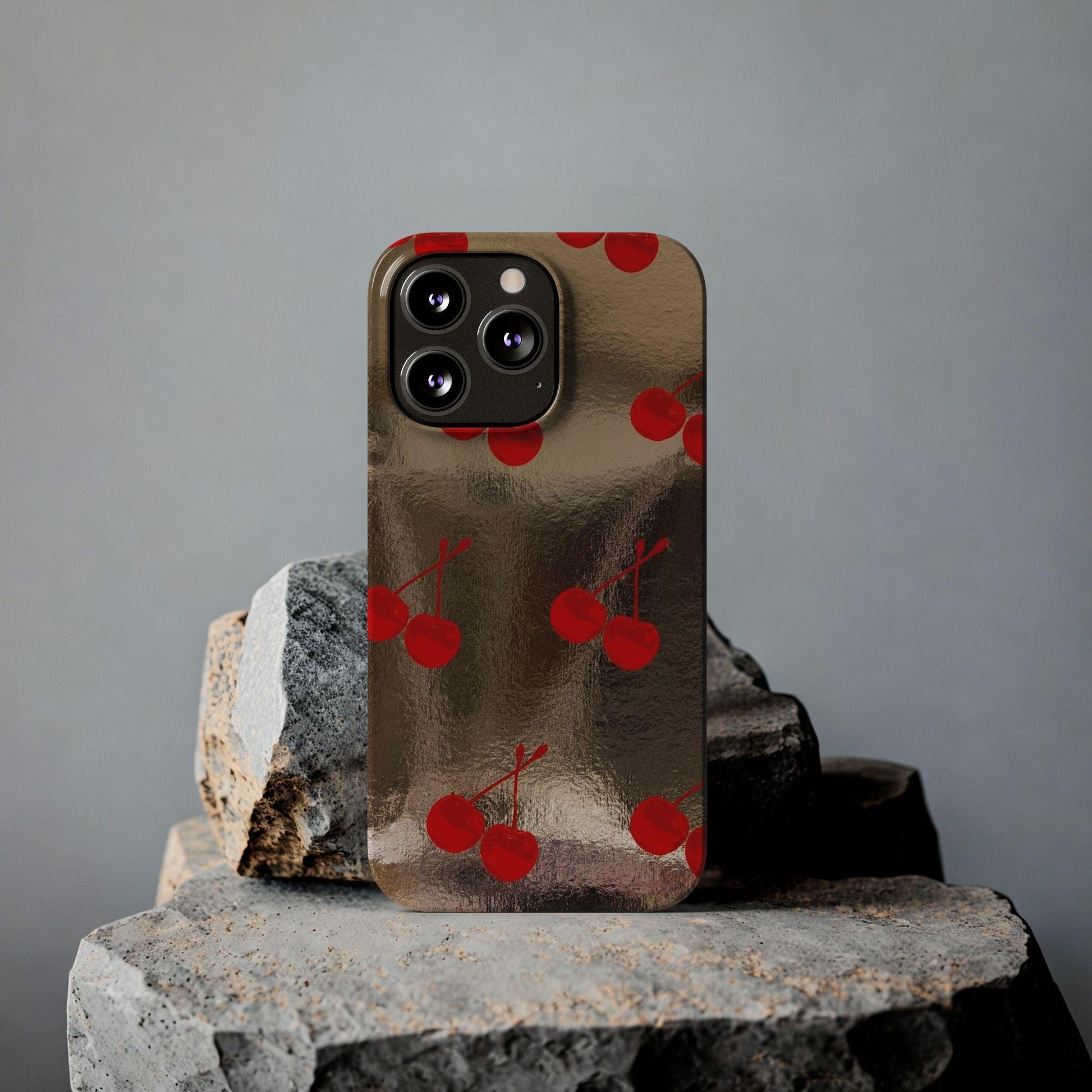 Golden Cherry Bliss Slim iPhone Cases - SmartHomeGoodies