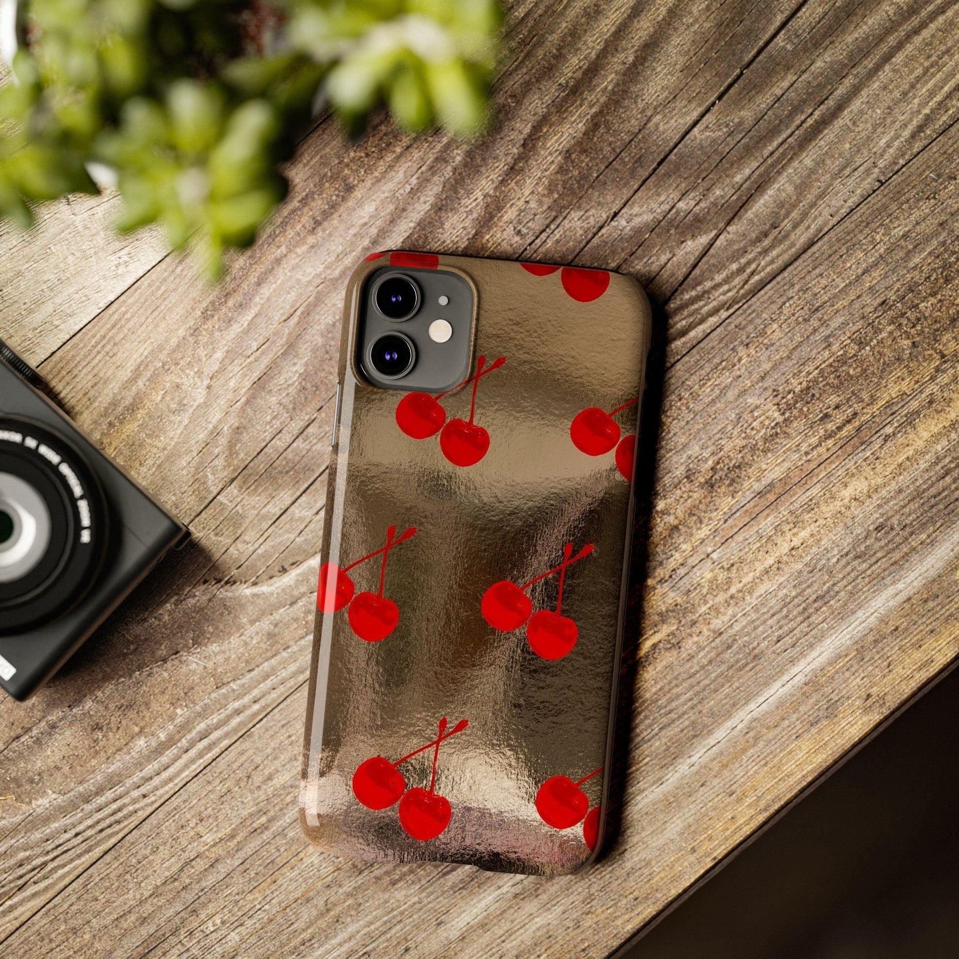 Golden Cherry Bliss Slim iPhone Cases - SmartHomeGoodies