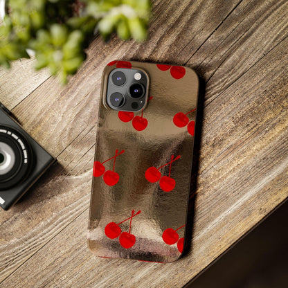 Golden Cherry Bliss Slim iPhone Cases - SmartHomeGoodies