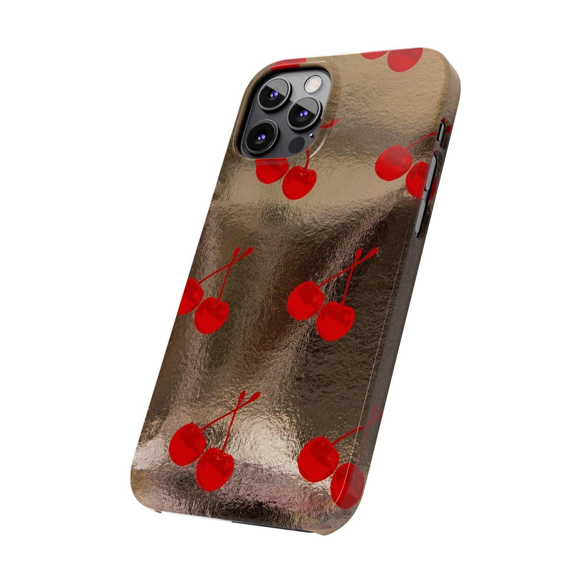 Golden Cherry Bliss Slim iPhone Cases - SmartHomeGoodies