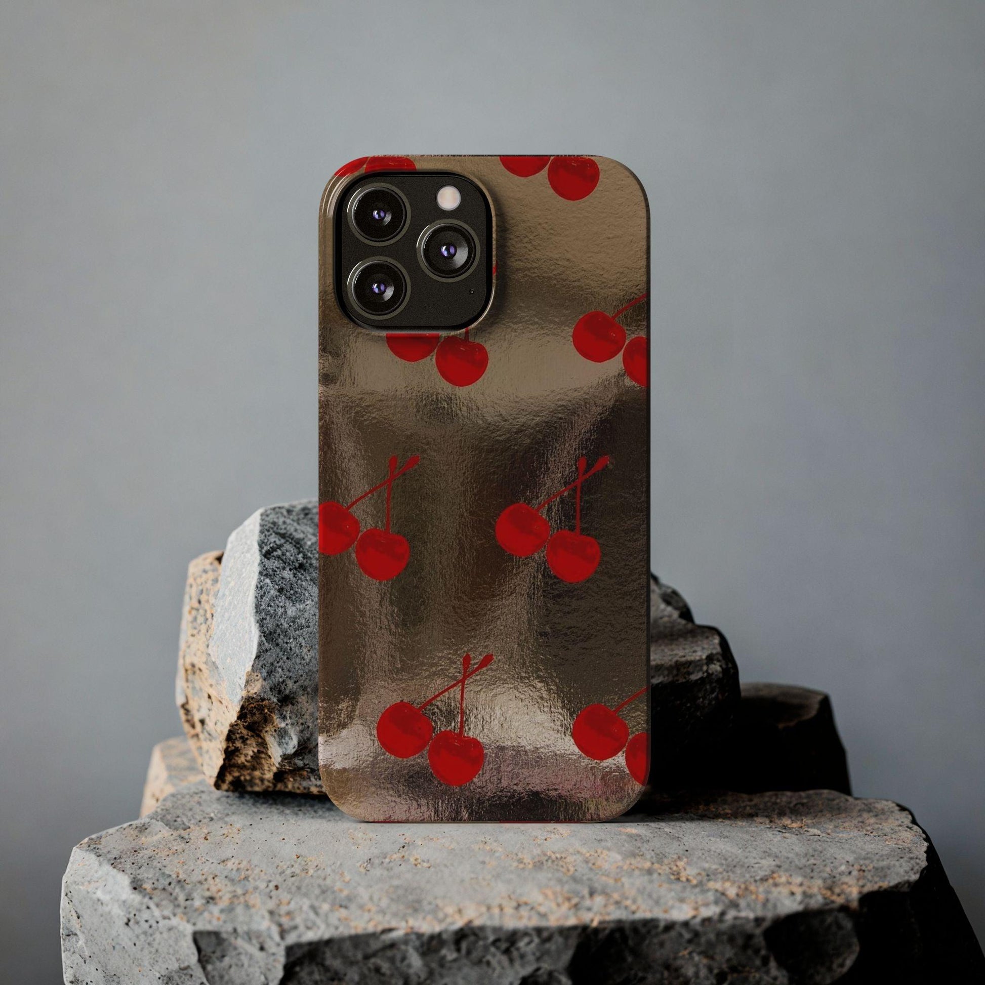 Golden Cherry Bliss Slim iPhone Cases - SmartHomeGoodies