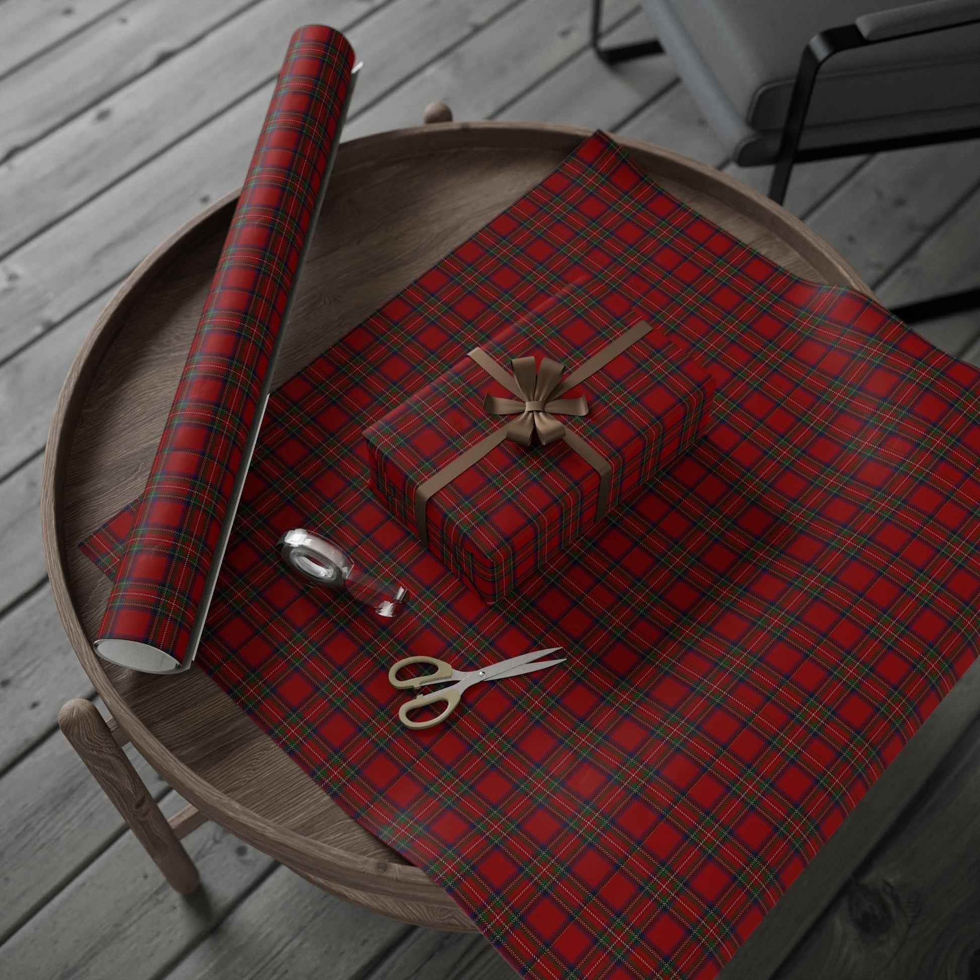 Heritage Tartan Plaid Wrapping Paper - Classic Red Scottish Gift Wrap for Christmas & Holidays - SmartHomeGoodies