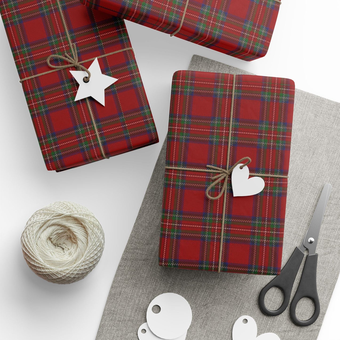 Heritage Tartan Plaid Wrapping Paper - Classic Red Scottish Gift Wrap for Christmas & Holidays - SmartHomeGoodies