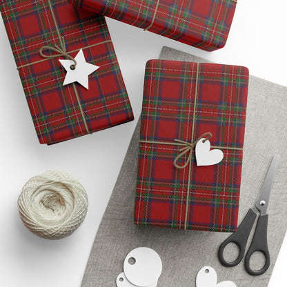 Heritage Tartan Plaid Wrapping Paper - Classic Red Scottish Gift Wrap for Christmas & Holidays - SmartHomeGoodies