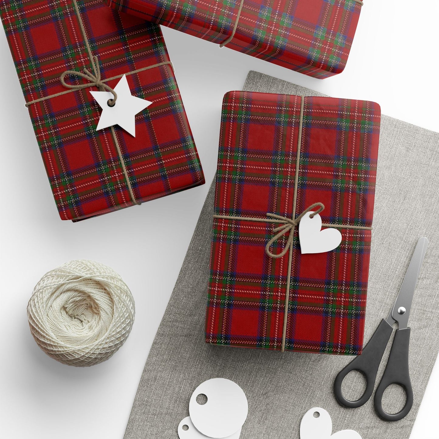 Heritage Tartan Plaid Wrapping Paper - Classic Red Scottish Gift Wrap for Christmas & Holidays - SmartHomeGoodies