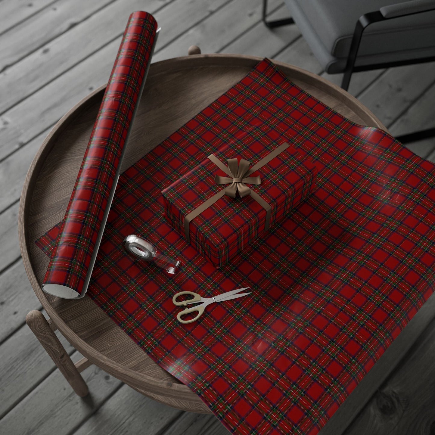 Heritage Tartan Plaid Wrapping Paper - Classic Red Scottish Gift Wrap for Christmas & Holidays - SmartHomeGoodies