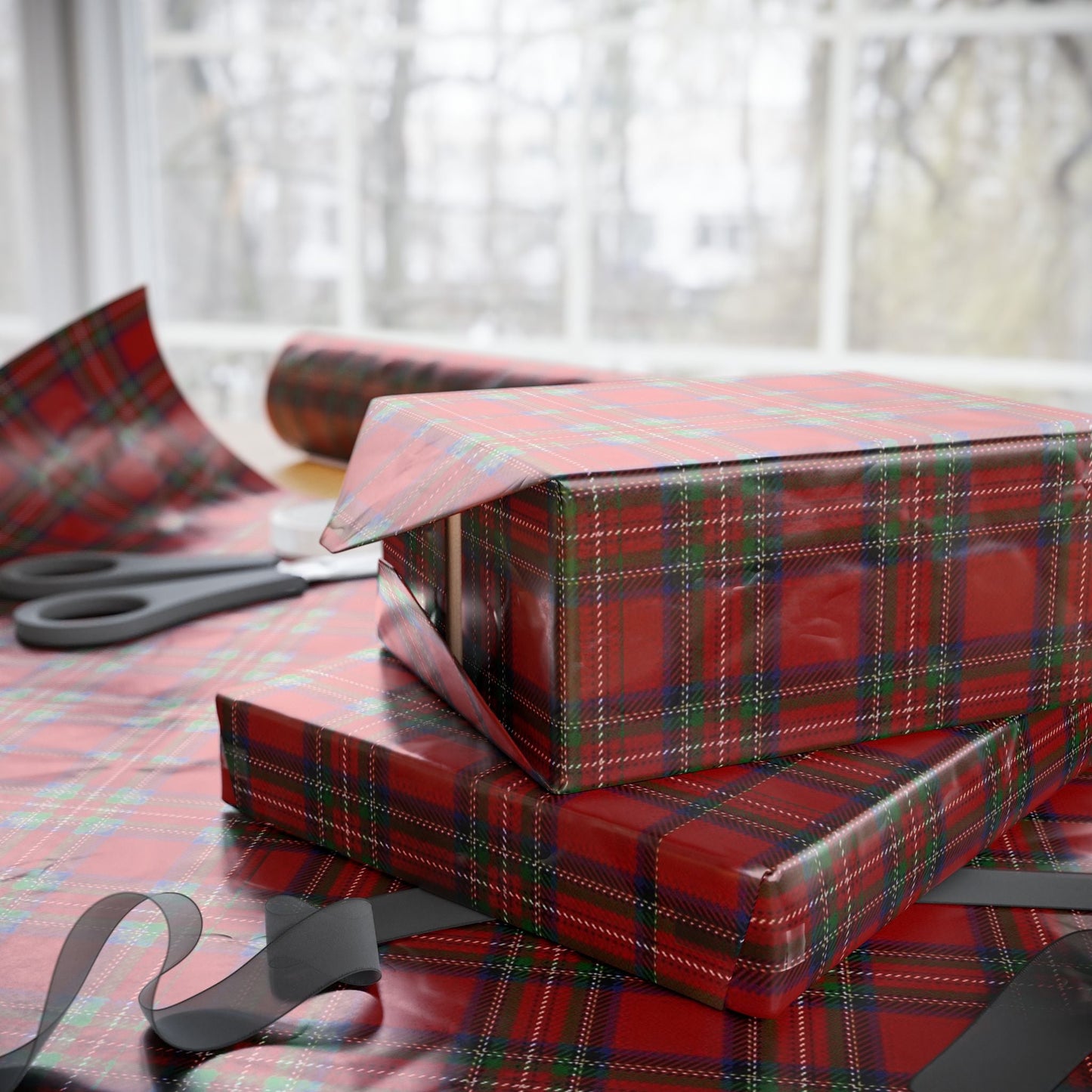 Heritage Tartan Plaid Wrapping Paper - Classic Red Scottish Gift Wrap for Christmas & Holidays - SmartHomeGoodies