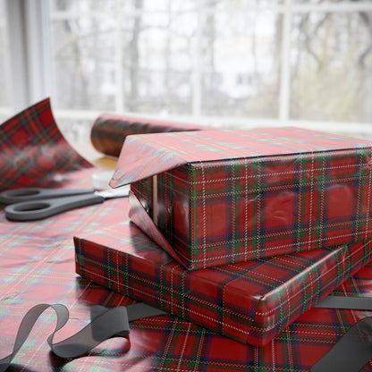 Heritage Tartan Plaid Wrapping Paper - Classic Red Scottish Gift Wrap for Christmas & Holidays - SmartHomeGoodies