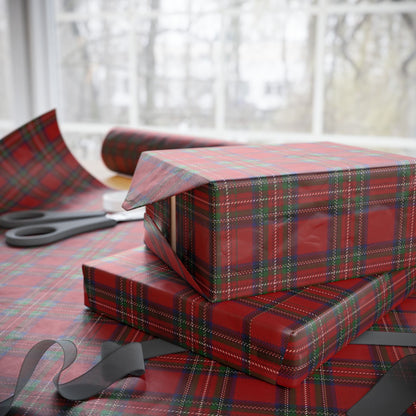 Heritage Tartan Plaid Wrapping Paper - Classic Red Scottish Gift Wrap for Christmas & Holidays - SmartHomeGoodies