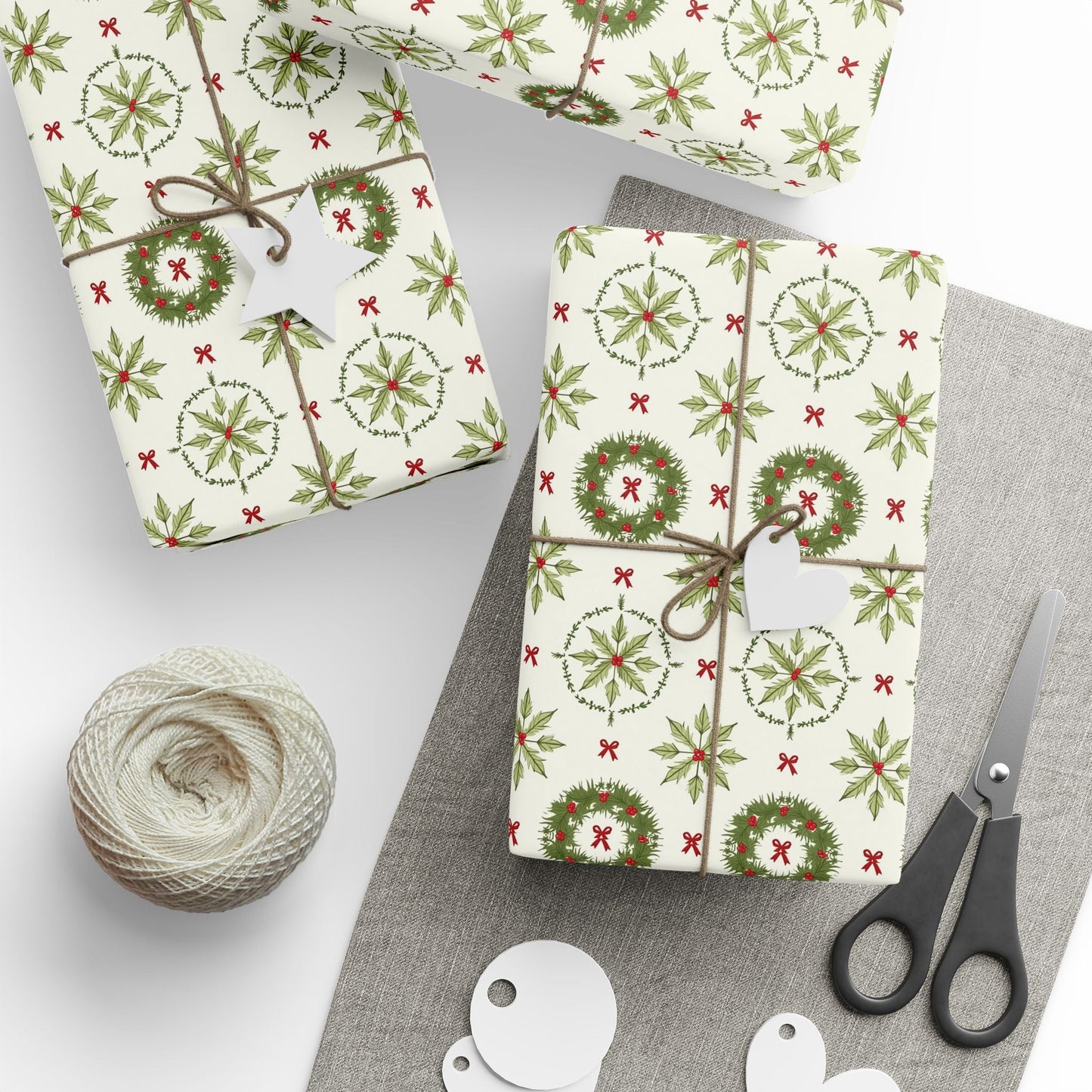 Holly Hexagon Wrapping Paper - SmartHomeGoodies