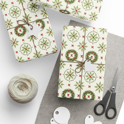 Holly Hexagon Wrapping Paper - SmartHomeGoodies