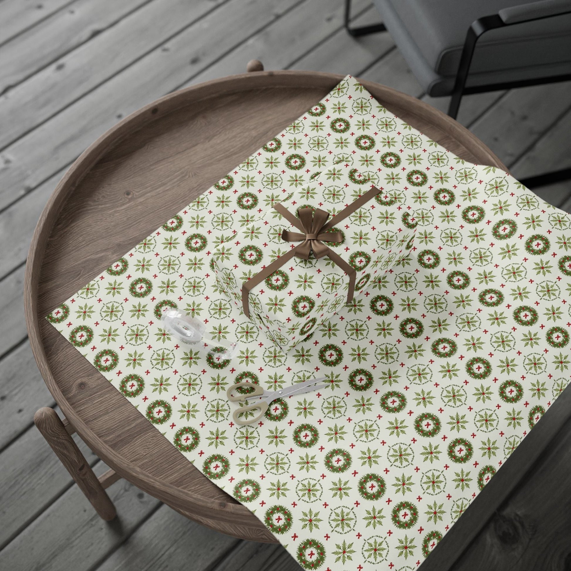 Holly Hexagon Wrapping Paper - SmartHomeGoodies