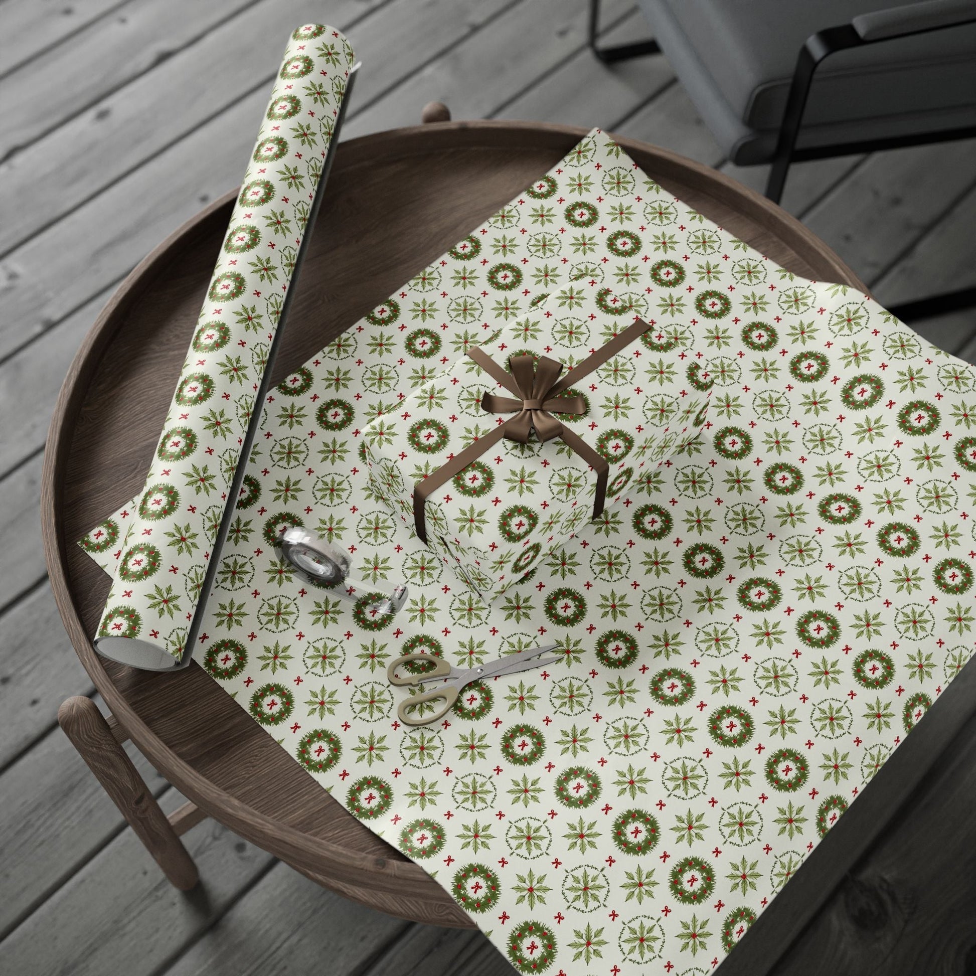 Holly Hexagon Wrapping Paper - SmartHomeGoodies
