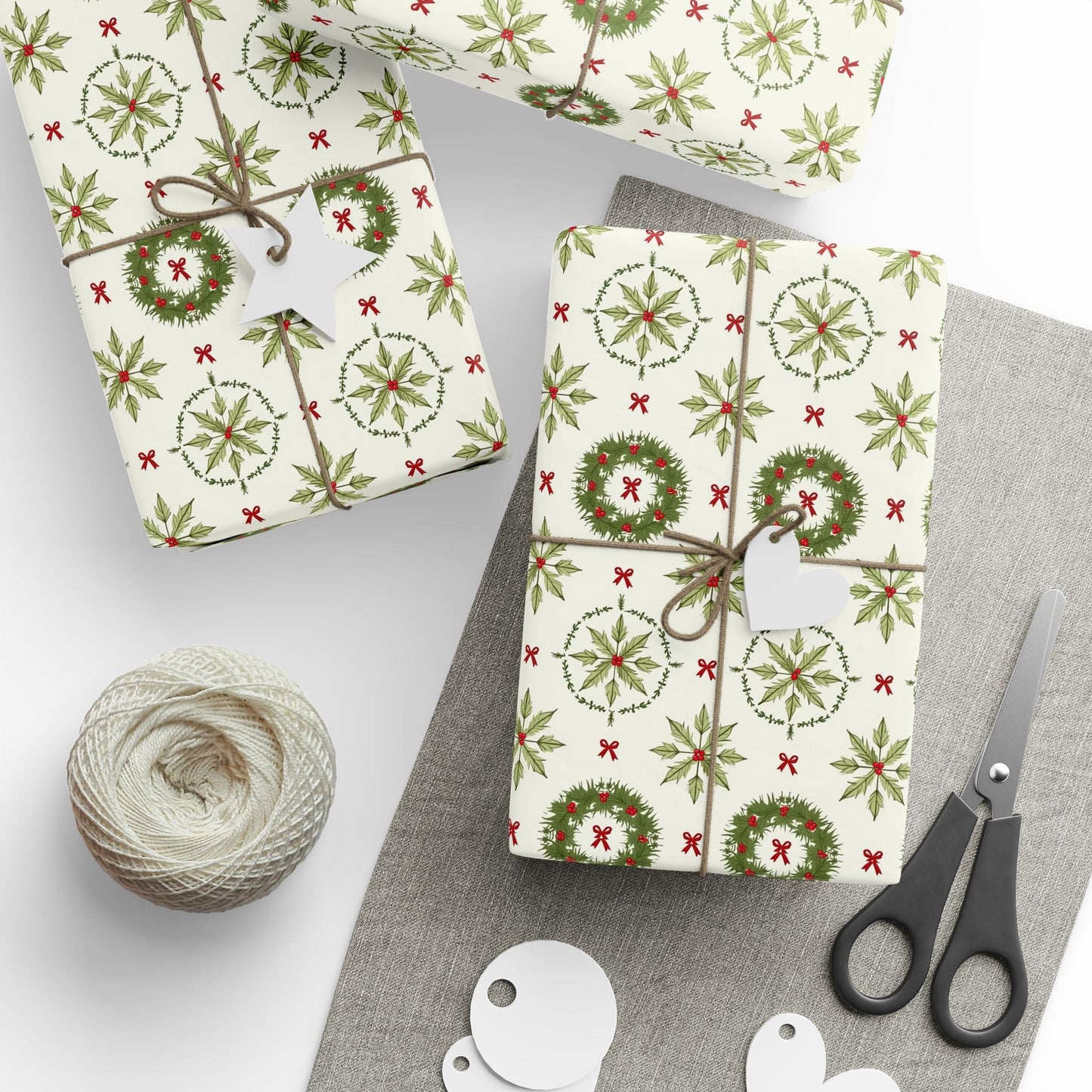 Holly Hexagon Wrapping Paper - SmartHomeGoodies