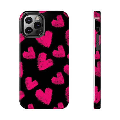 Hot Pink Fuzzy Hearts iPhone Tough Case - SmartHomeGoodies
