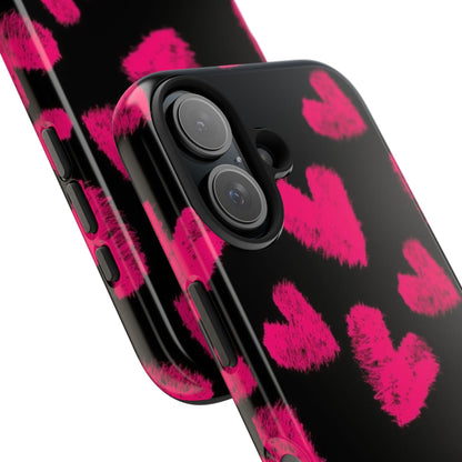 Hot Pink Fuzzy Hearts iPhone Tough Case - SmartHomeGoodies