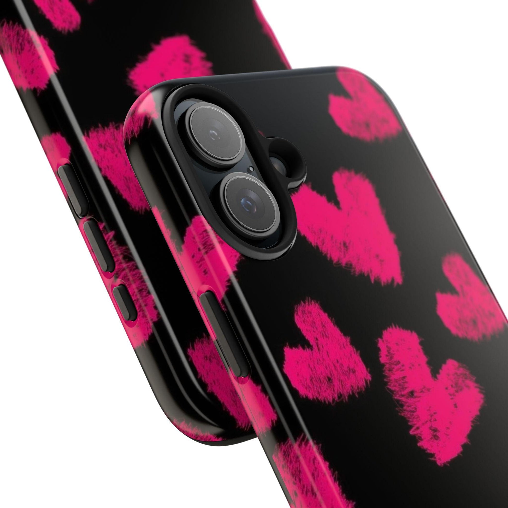 Hot Pink Fuzzy Hearts iPhone Tough Case - SmartHomeGoodies
