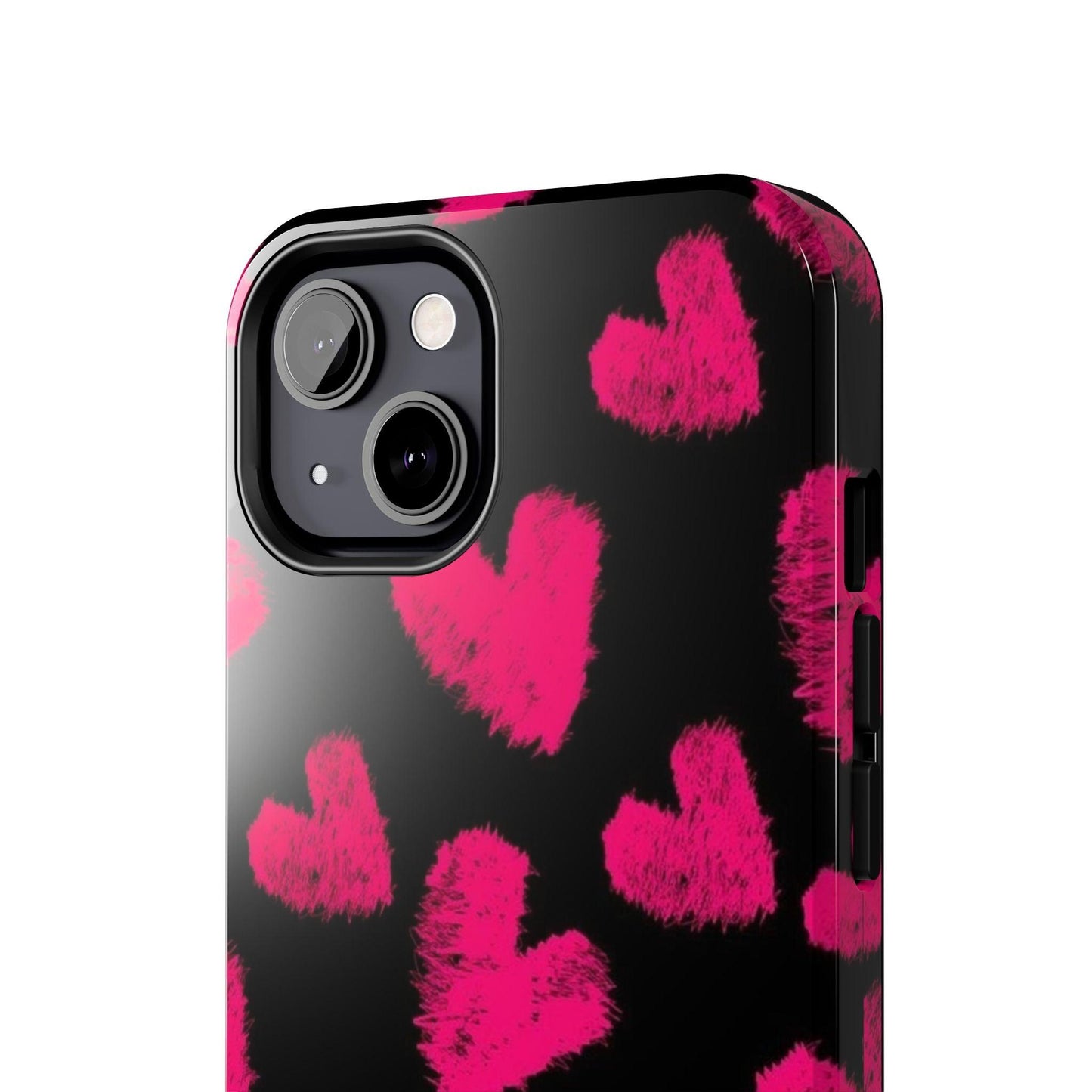 Hot Pink Fuzzy Hearts iPhone Tough Case - SmartHomeGoodies