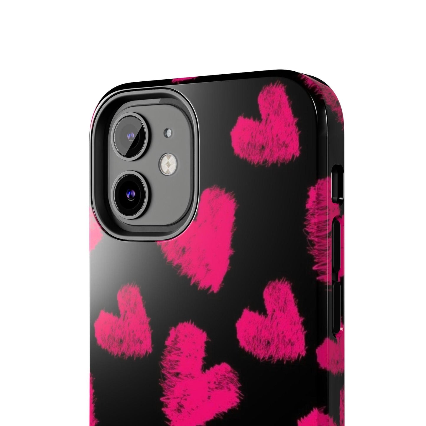 Hot Pink Fuzzy Hearts iPhone Tough Case - SmartHomeGoodies