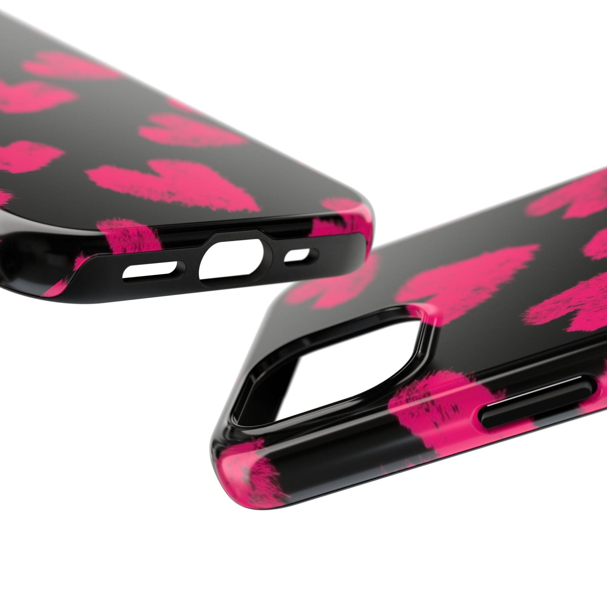 Hot Pink Fuzzy Hearts iPhone Tough Case - SmartHomeGoodies