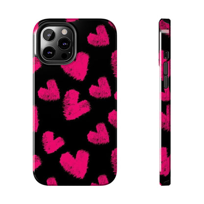 Hot Pink Fuzzy Hearts iPhone Tough Case - SmartHomeGoodies
