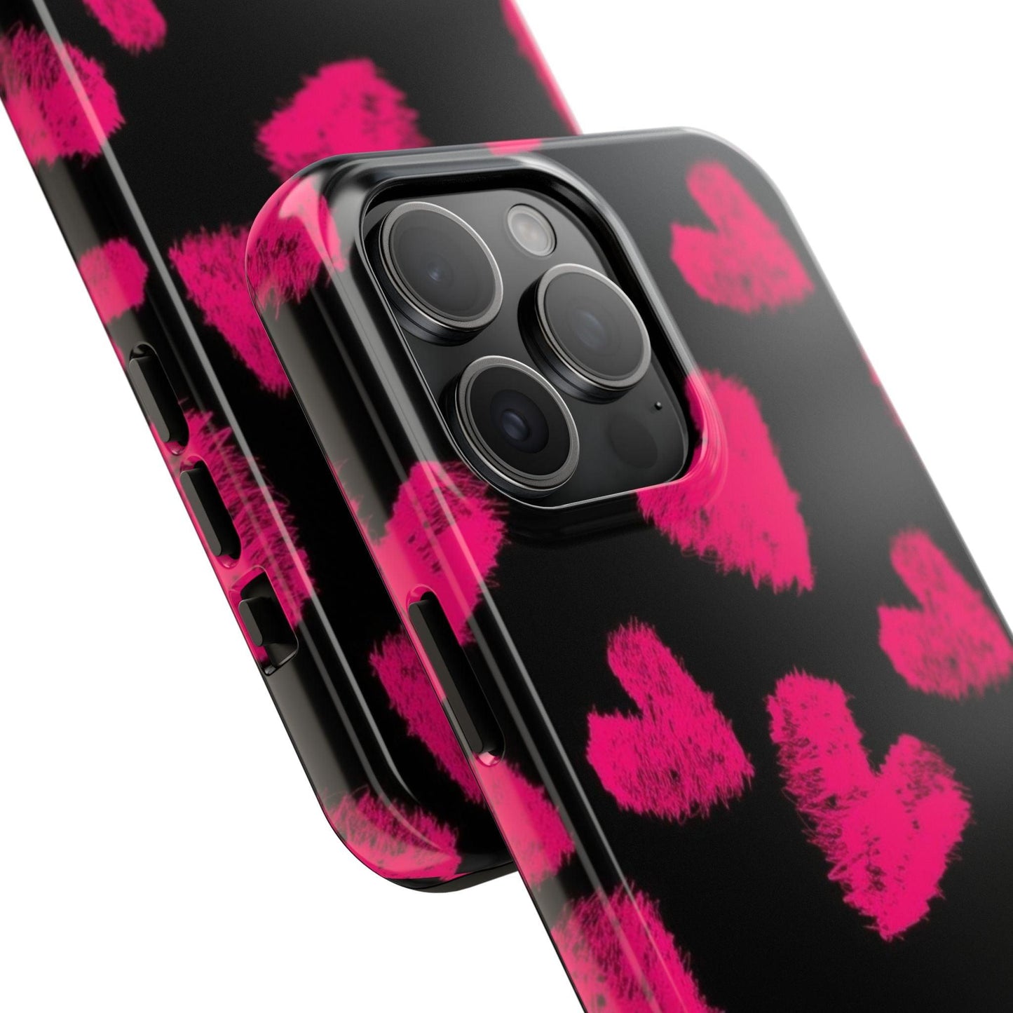 Hot Pink Fuzzy Hearts iPhone Tough Case - SmartHomeGoodies