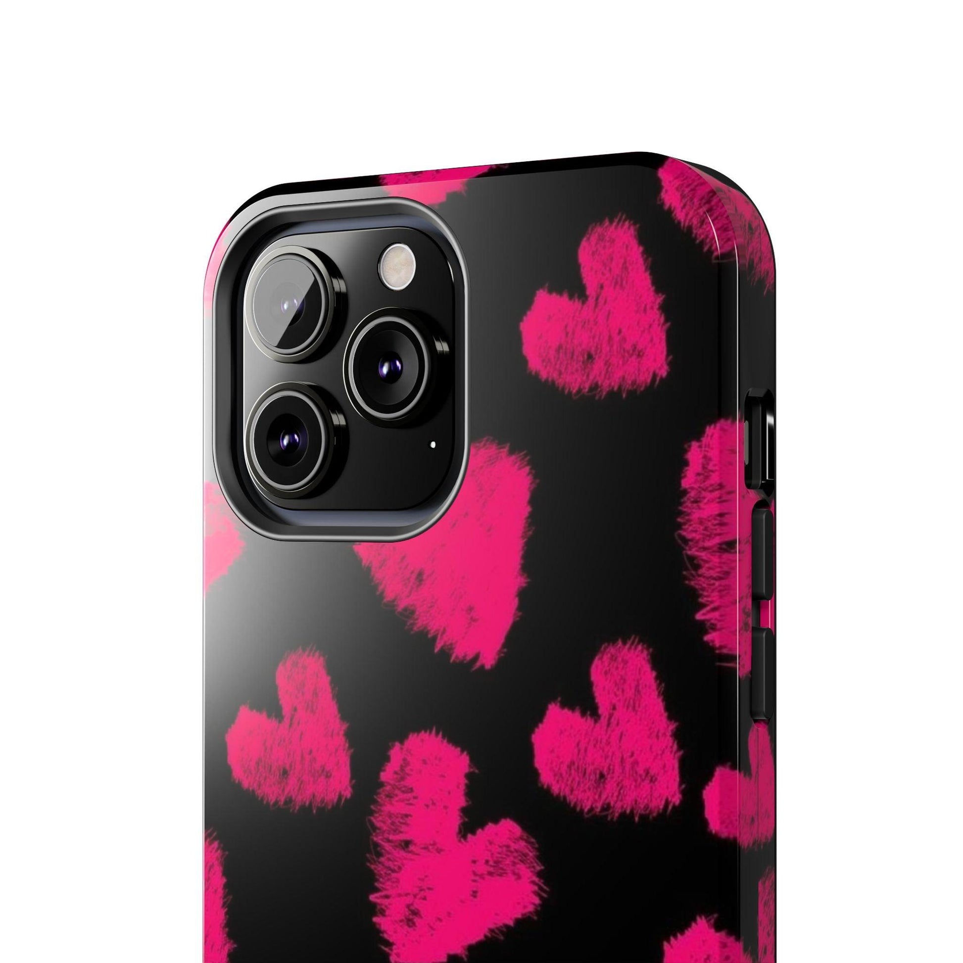Hot Pink Fuzzy Hearts iPhone Tough Case - SmartHomeGoodies