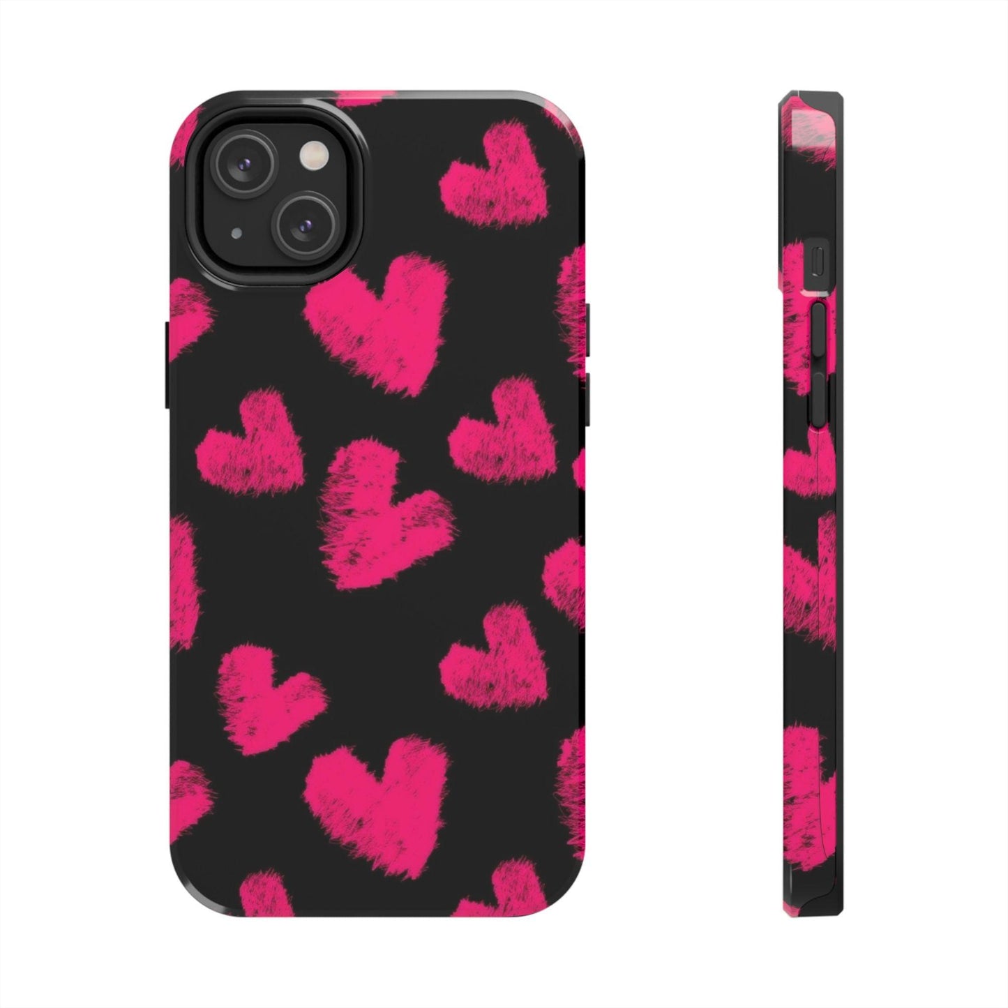 Hot Pink Fuzzy Hearts iPhone Tough Case - SmartHomeGoodies