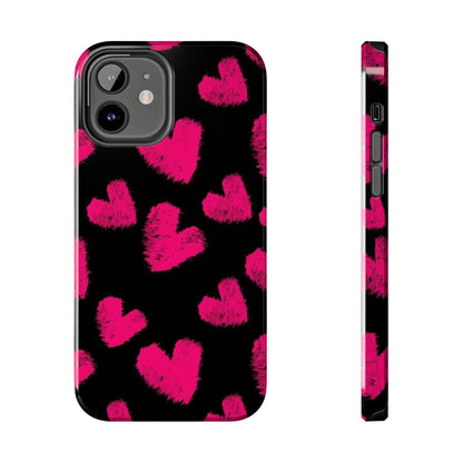 Hot Pink Fuzzy Hearts iPhone Tough Case - SmartHomeGoodies
