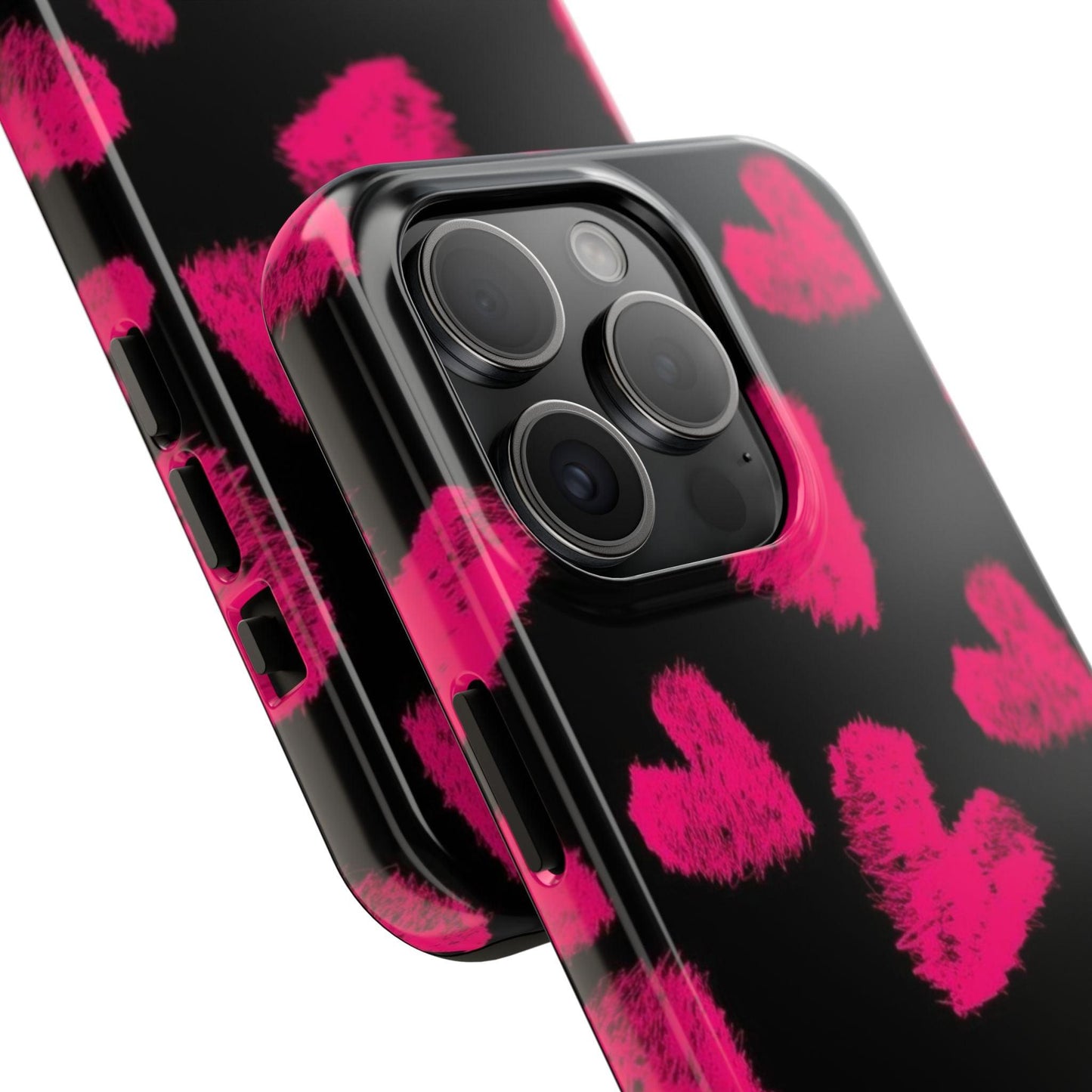 Hot Pink Fuzzy Hearts iPhone Tough Case - SmartHomeGoodies