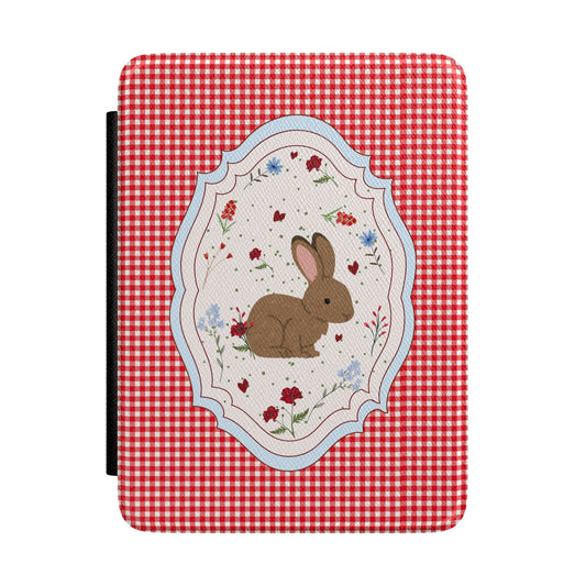 Kindle Case - Cute Bunny on Red Gingham Sleeve - SmartHomeGoodies