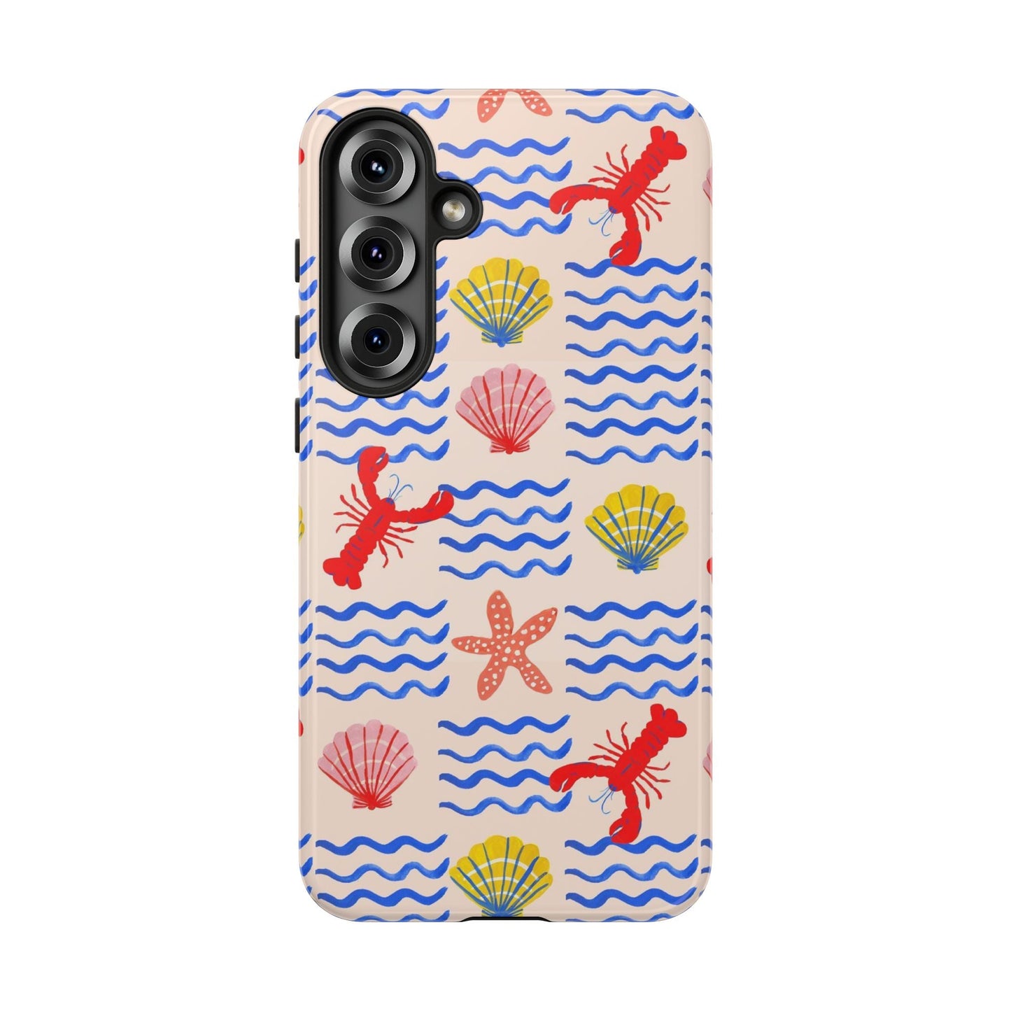 Lobster in Waves Phone Case with shells - SmartHomeGoodies