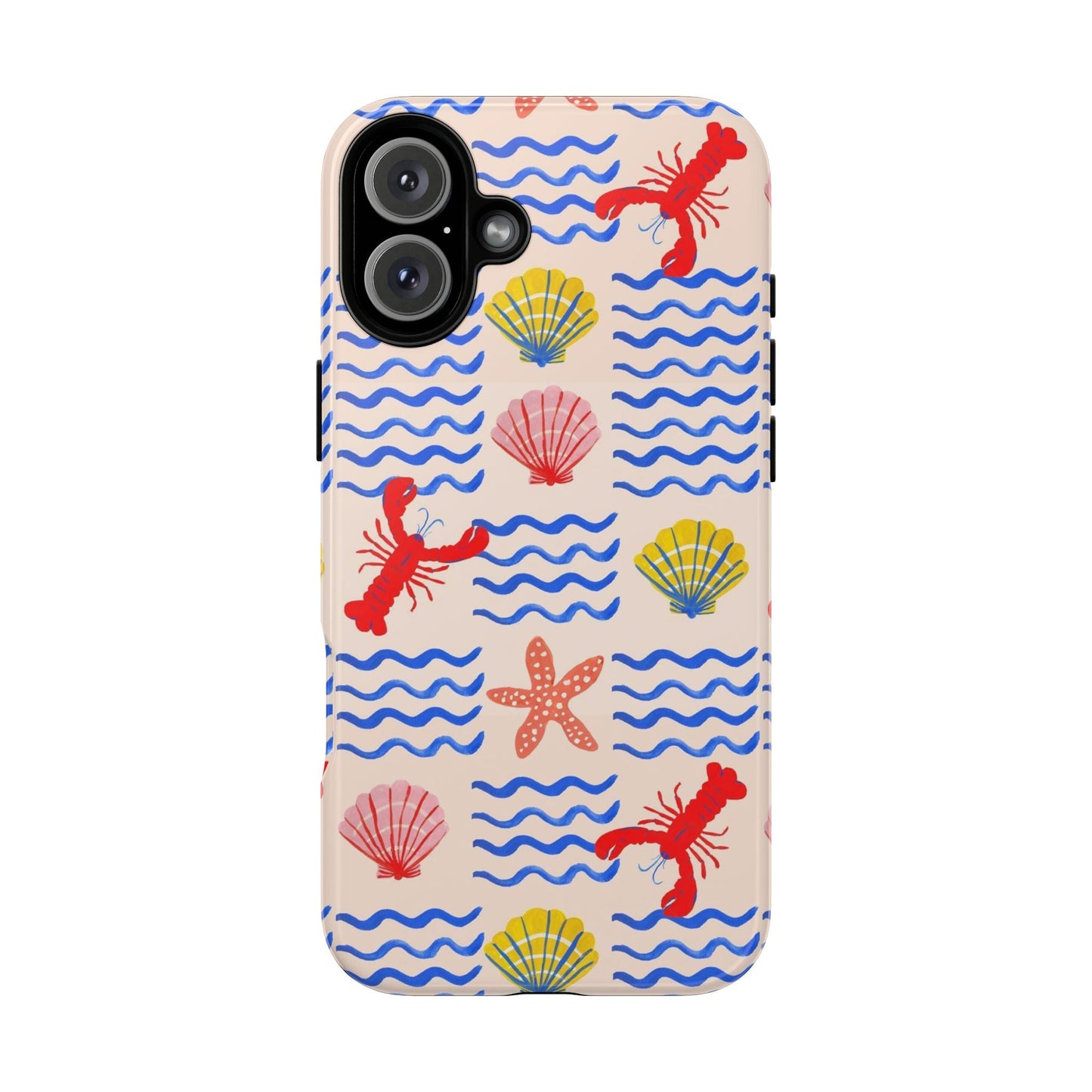 Lobster in Waves Phone Case with shells - SmartHomeGoodies