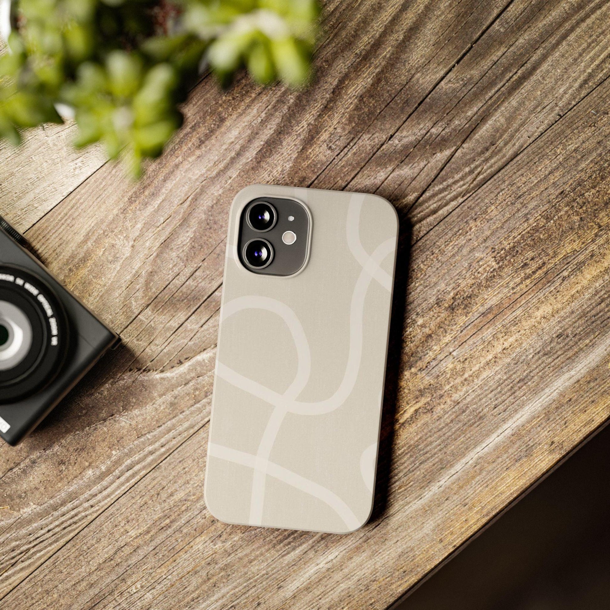 Luxe Minimalist Swirl - Cream Edition Slim iPhone Cases - SmartHomeGoodies